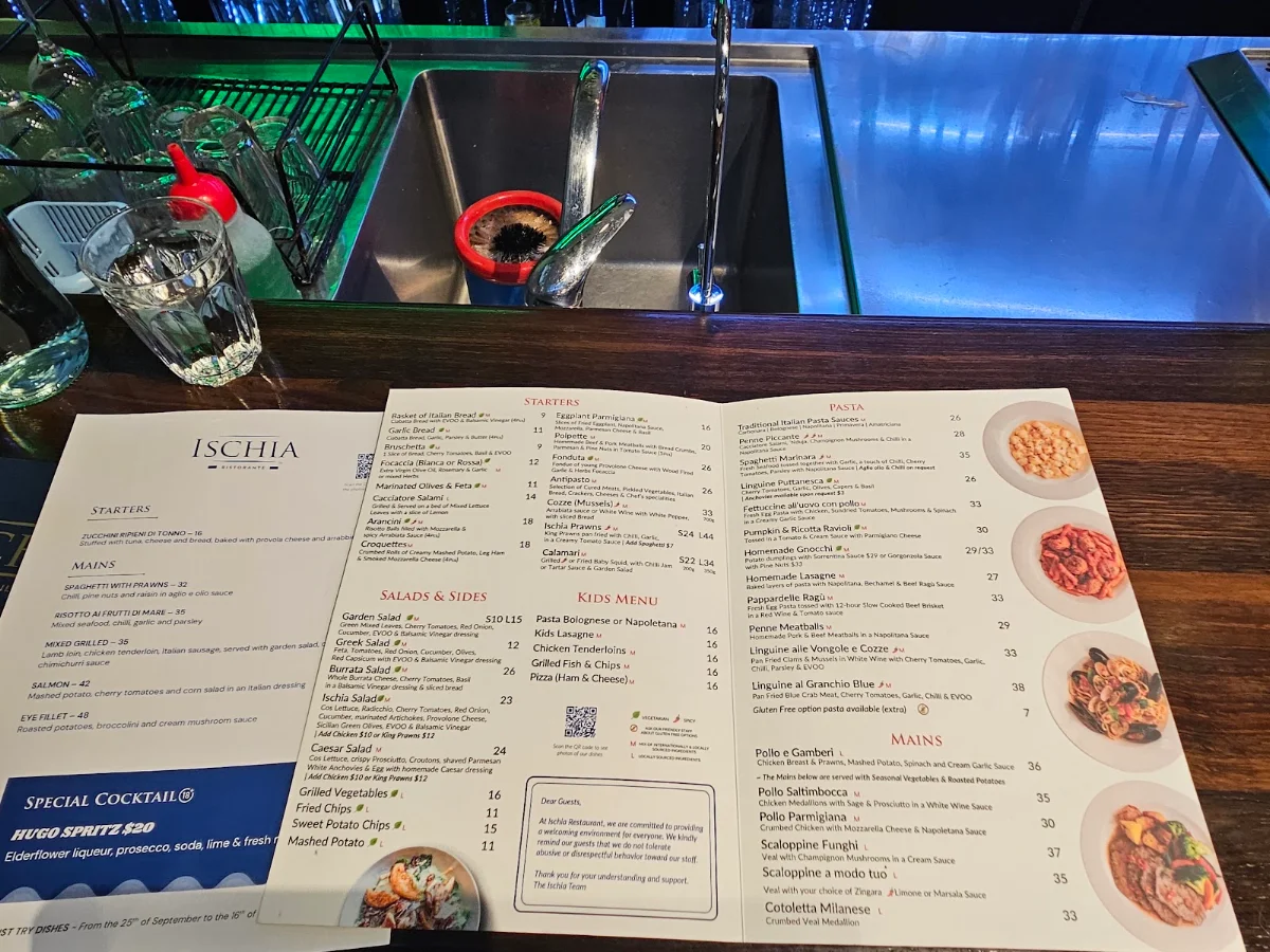 Menu, Ischia on Claisebrook