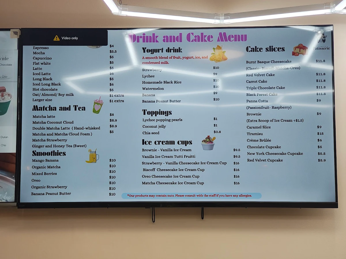 Menu, Her Little Patisserie