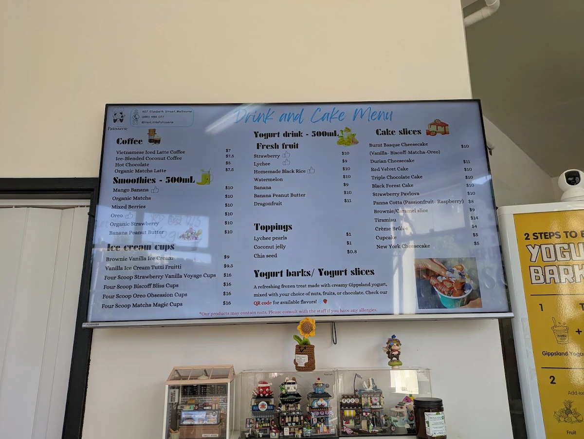 Menu, Her Little Patisserie