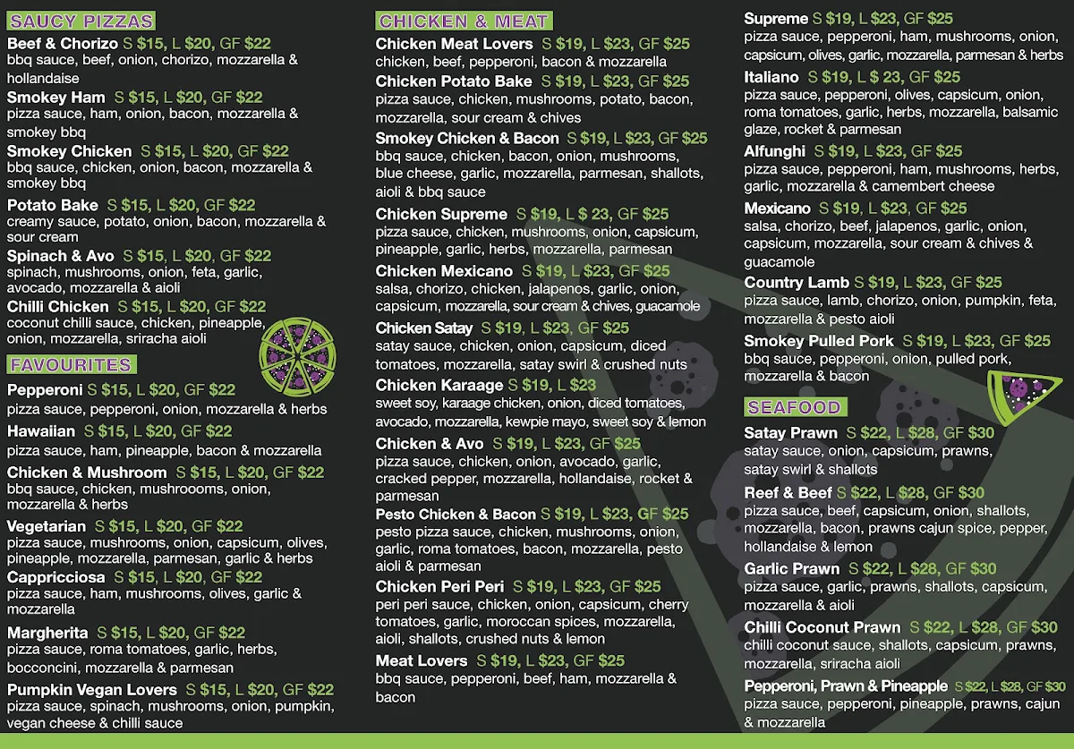 Menu, Supreme Pizza & Pasta