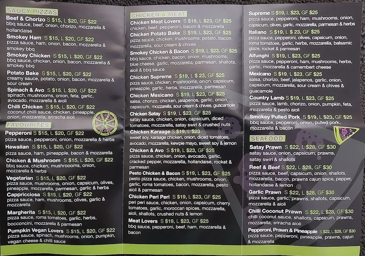 Menu, Supreme Pizza & Pasta