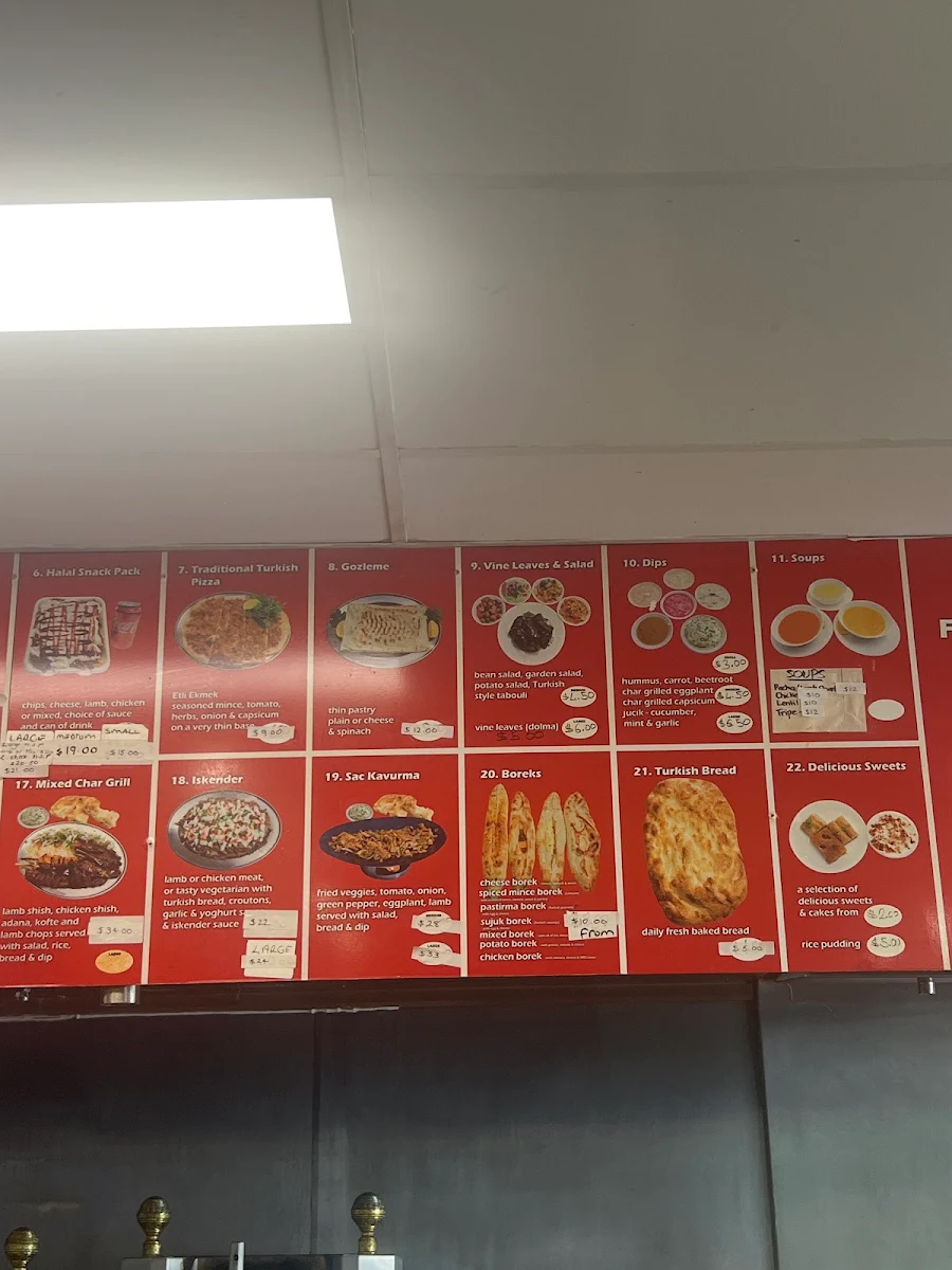 Menu, Narre Warren Kebabs