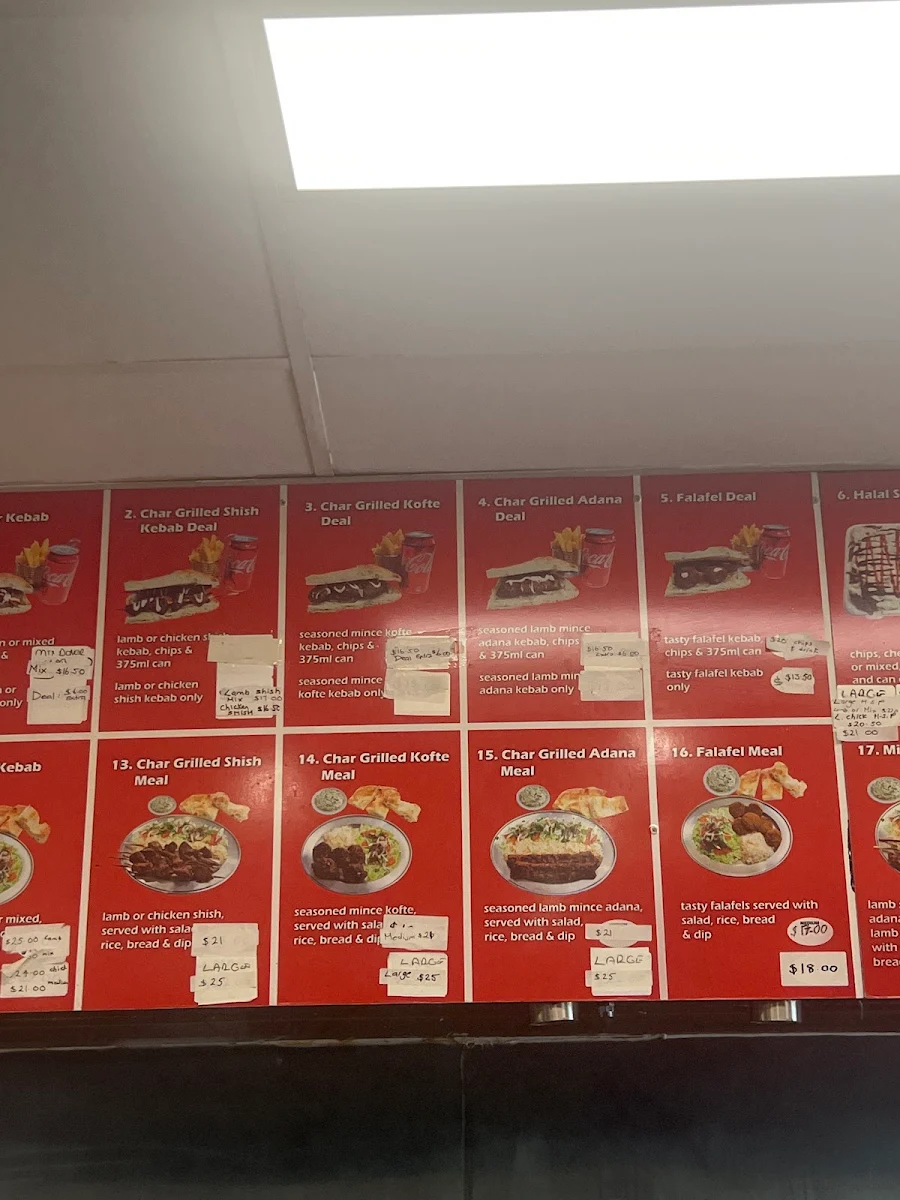 Menu, Narre Warren Kebabs