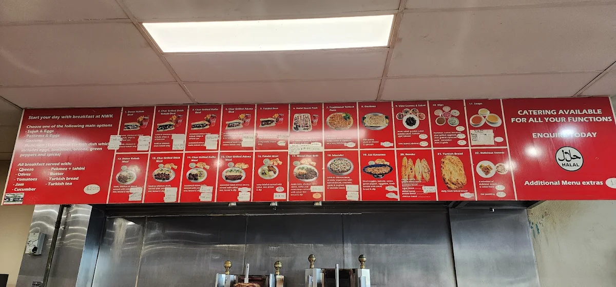 Menu, Narre Warren Kebabs