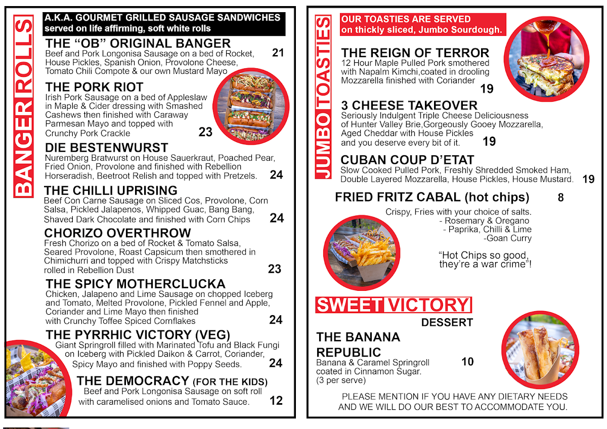 Menu, The Banger Rebellion