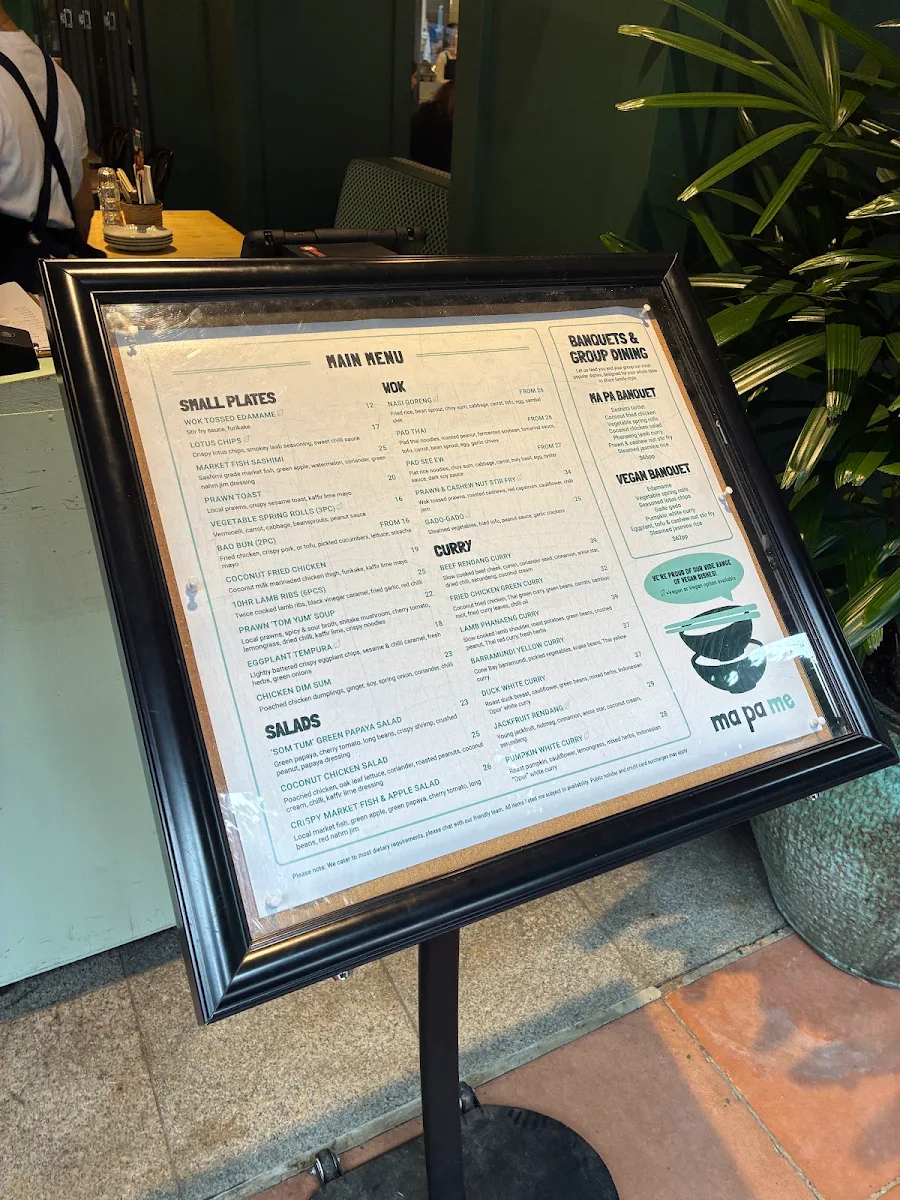 Menu, Ma Pa Me