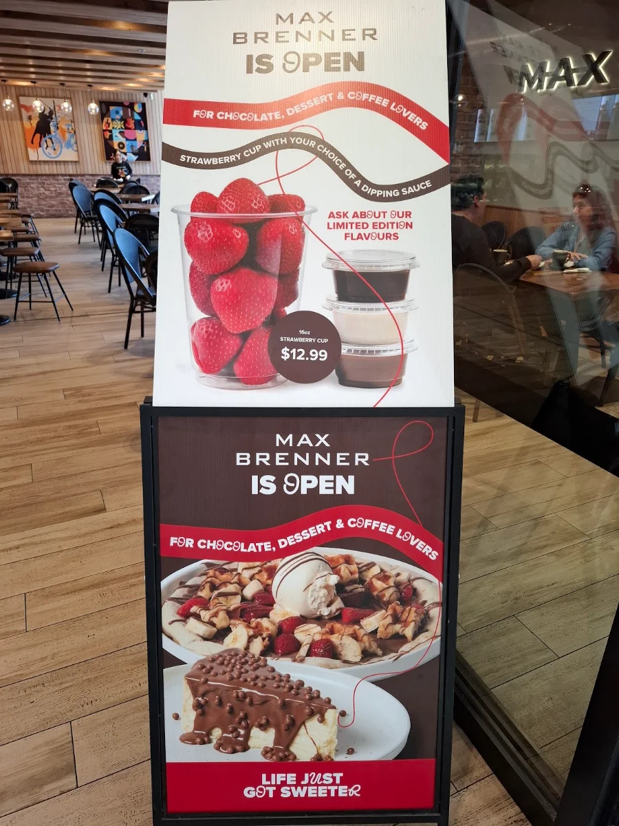 Menu, Max Brenner - Belconnen