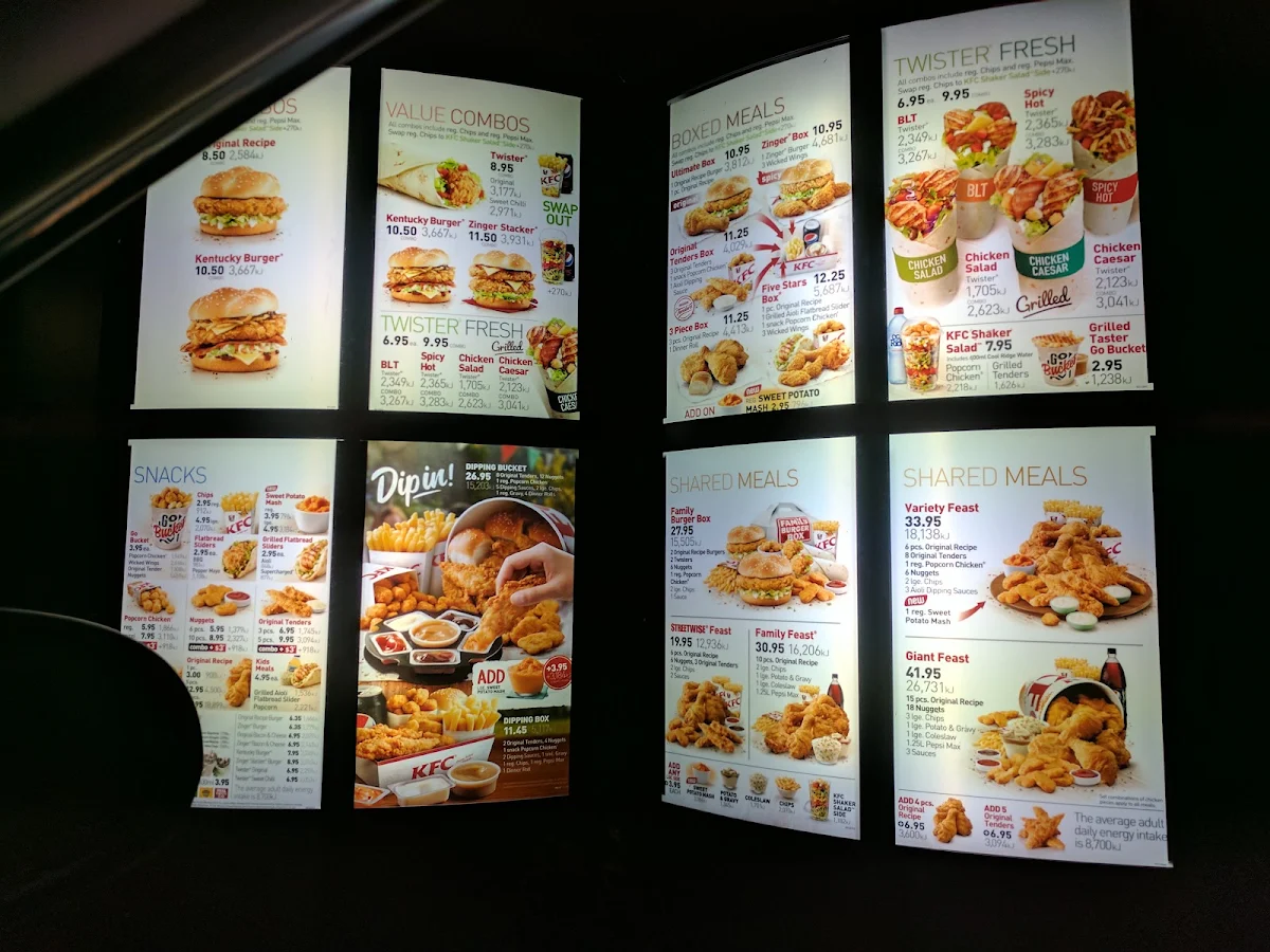 Menu, KFC Subiaco