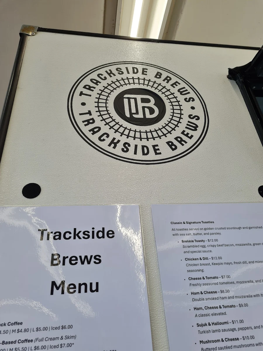 Menu, Trackside Brews