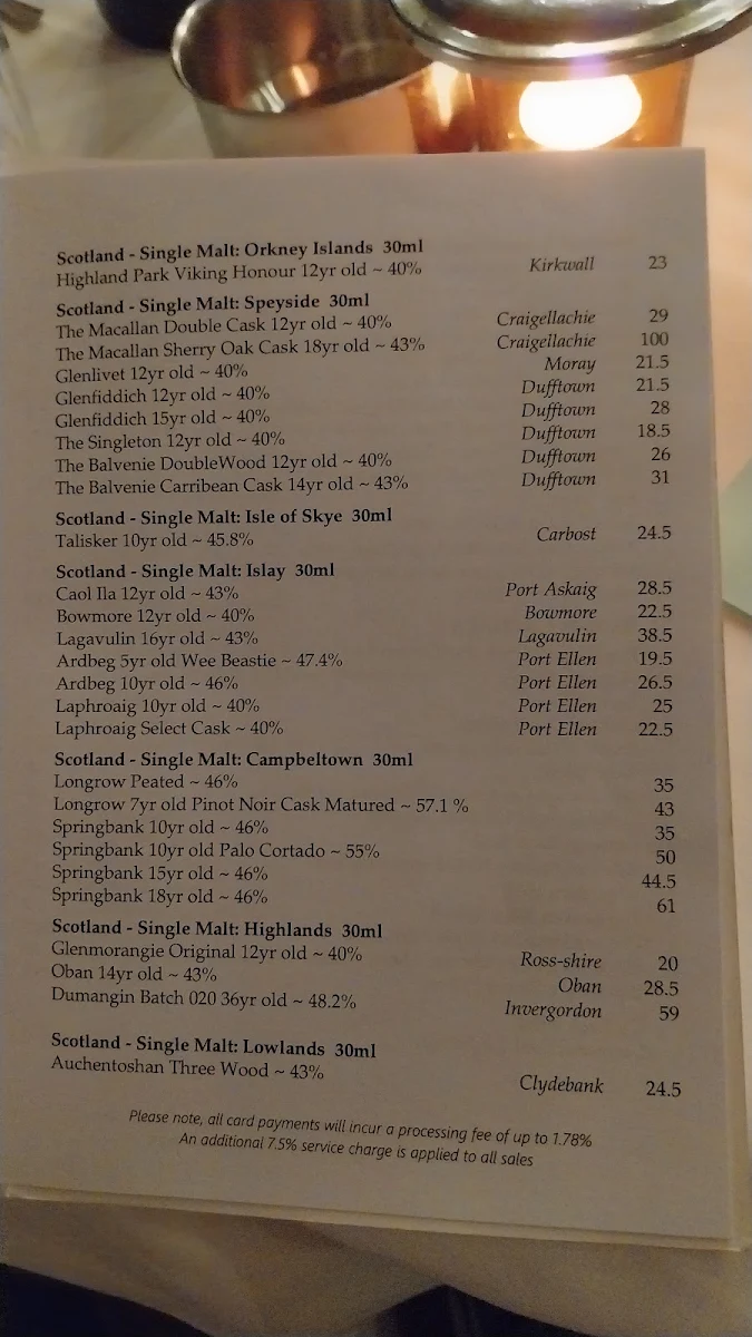 Menu, Siglo
