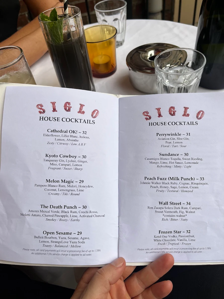 Menu, Siglo