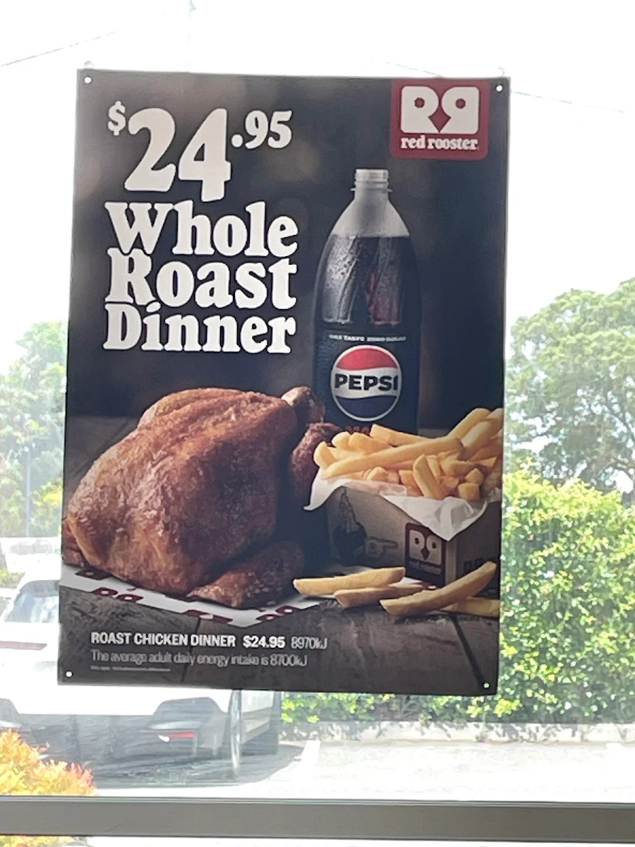 Menu, Red Rooster Box Hill North