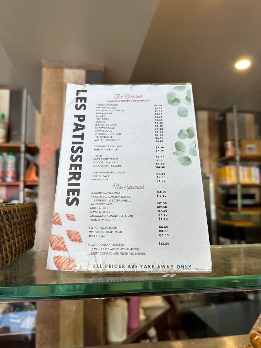 Menu, Croquembouche Patisserie