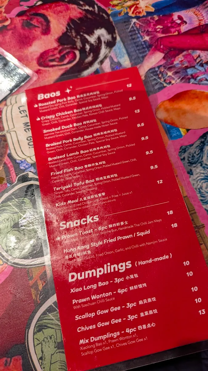 Menu, The Burwood Hotel