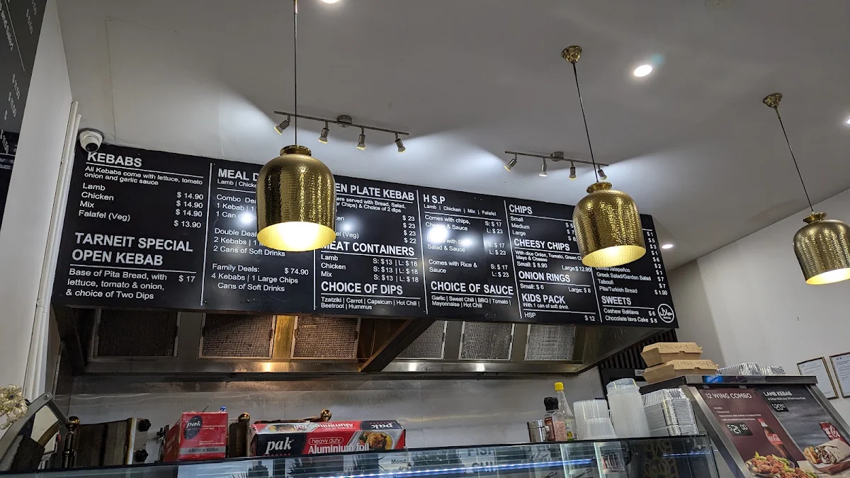 Menu, Tarneit Kebab House