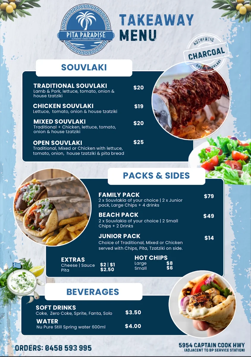 Menu, Pita Paradise- Authentic Greek Street Food