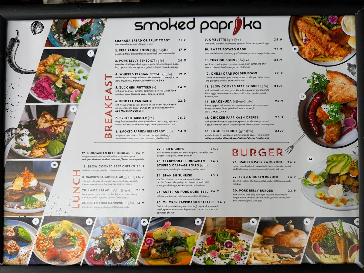 Menu, Smoked Paprika