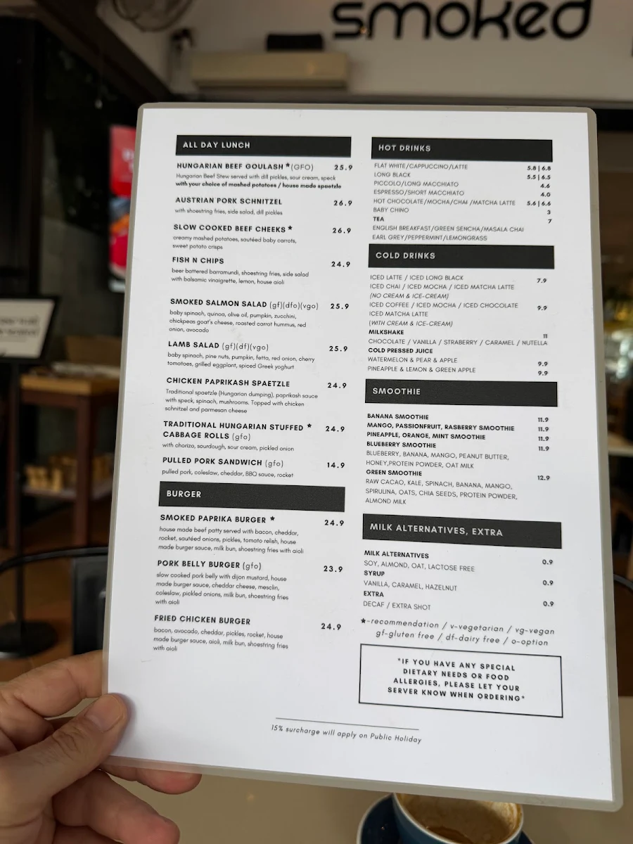 Menu, Smoked Paprika