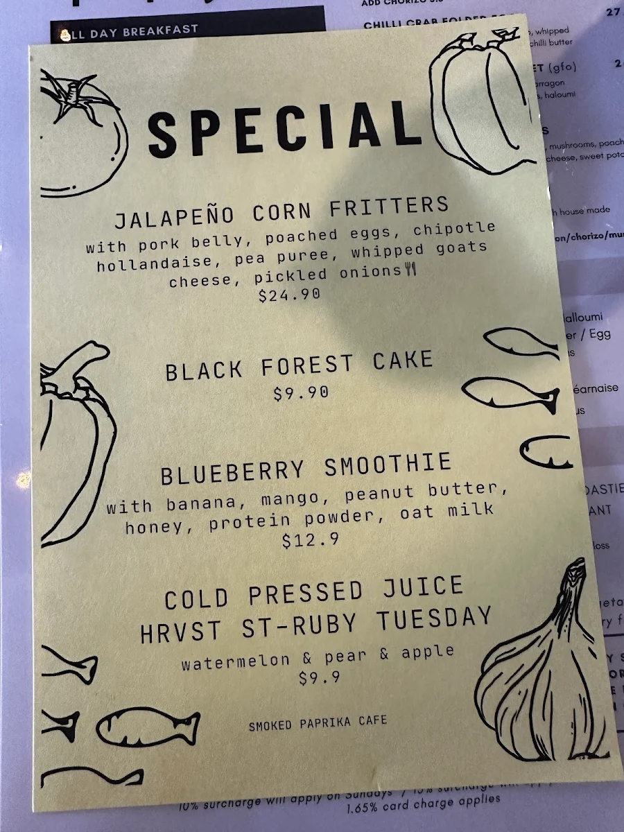 Menu, Smoked Paprika
