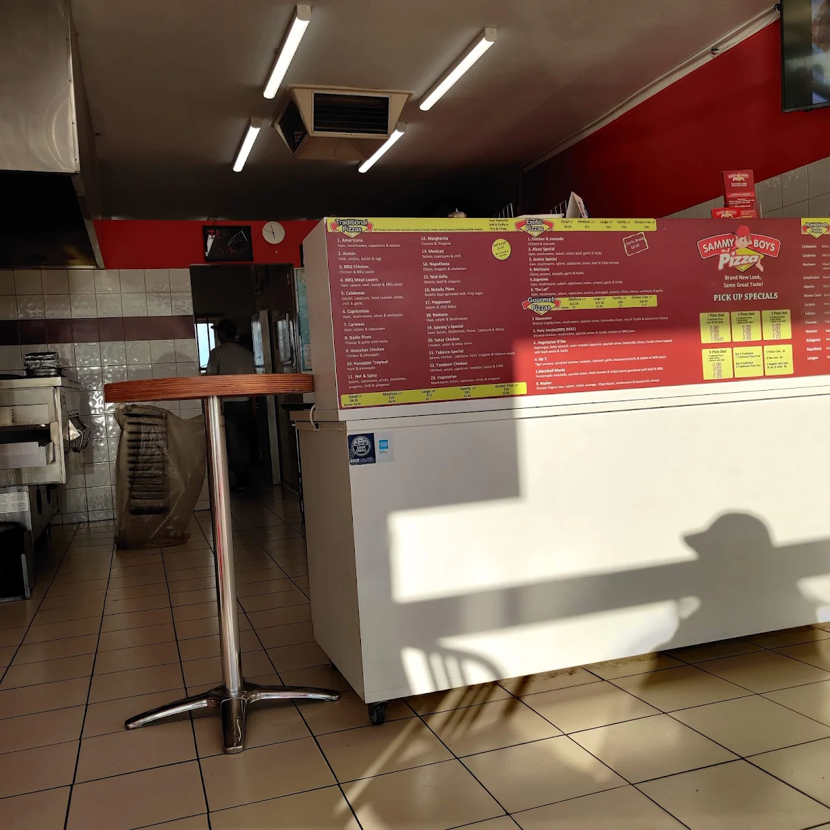 Menu, Sammy Boys Pizza