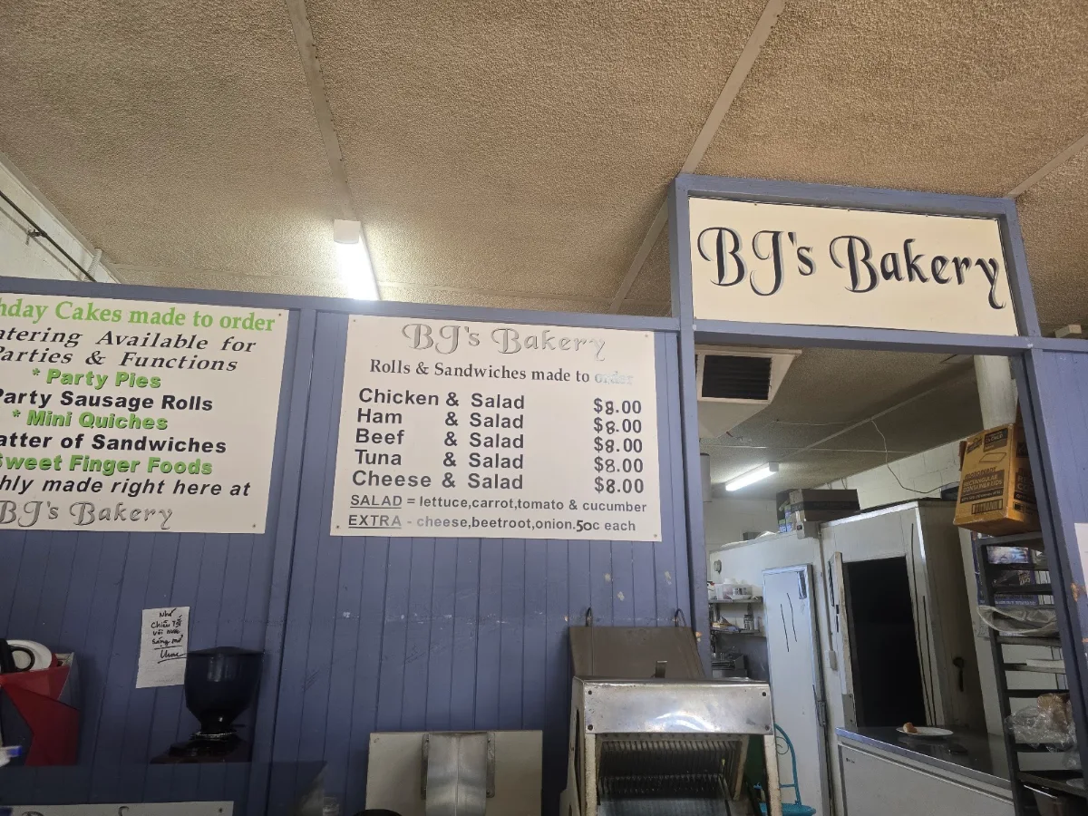 Menu, BJ's Bakery