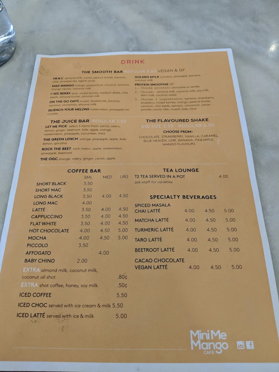 Menu, Mini Me Mango