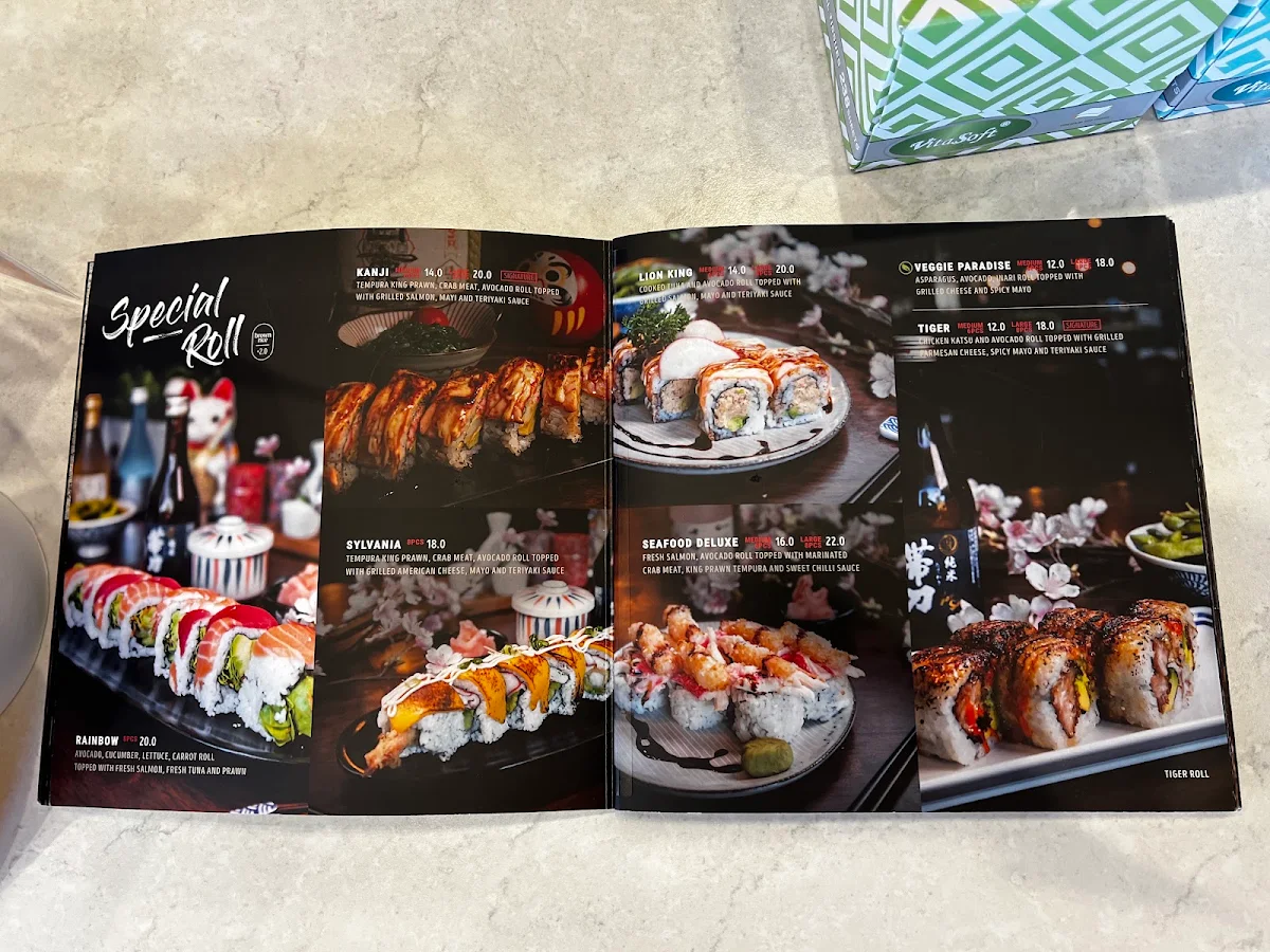 Menu, Kanji Fresh Sushi Kogarah