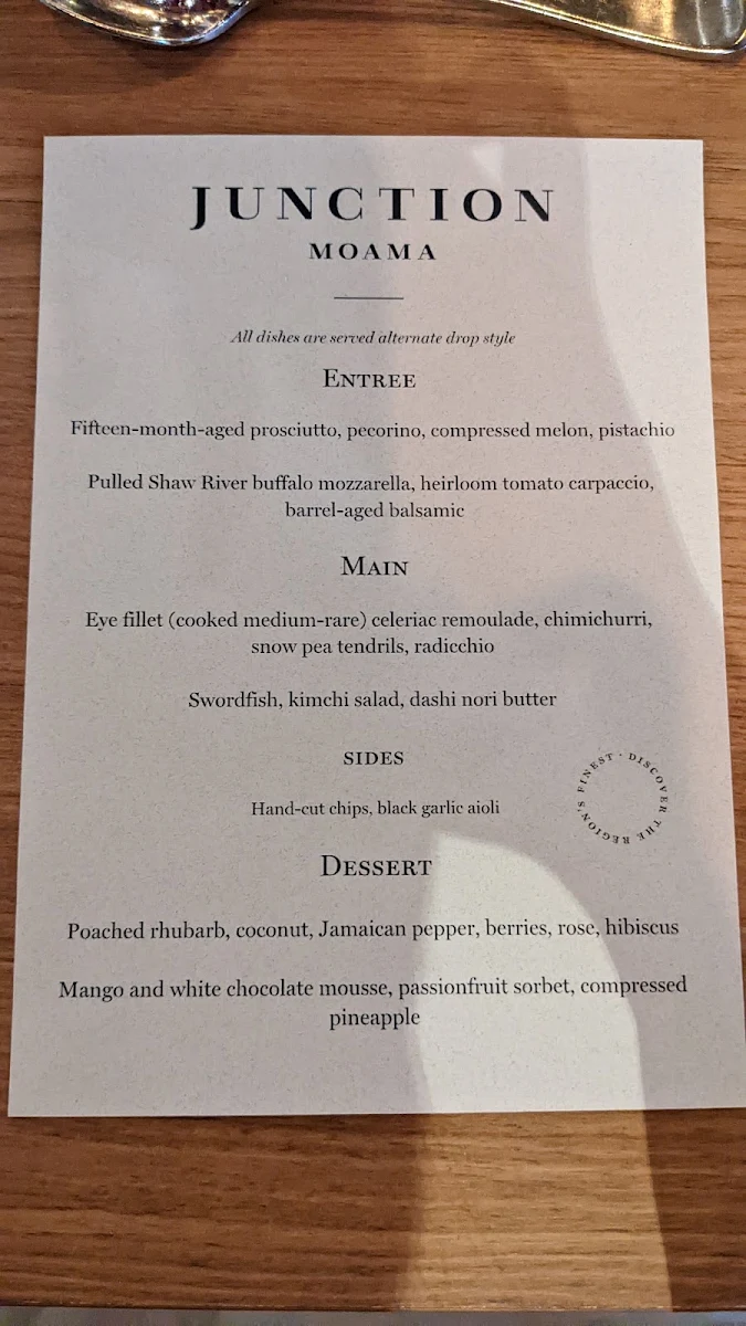 Menu, Junction Moama