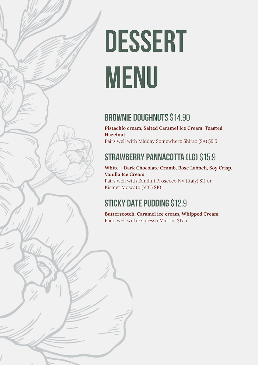 Menu, Urban Grounds Cafe
