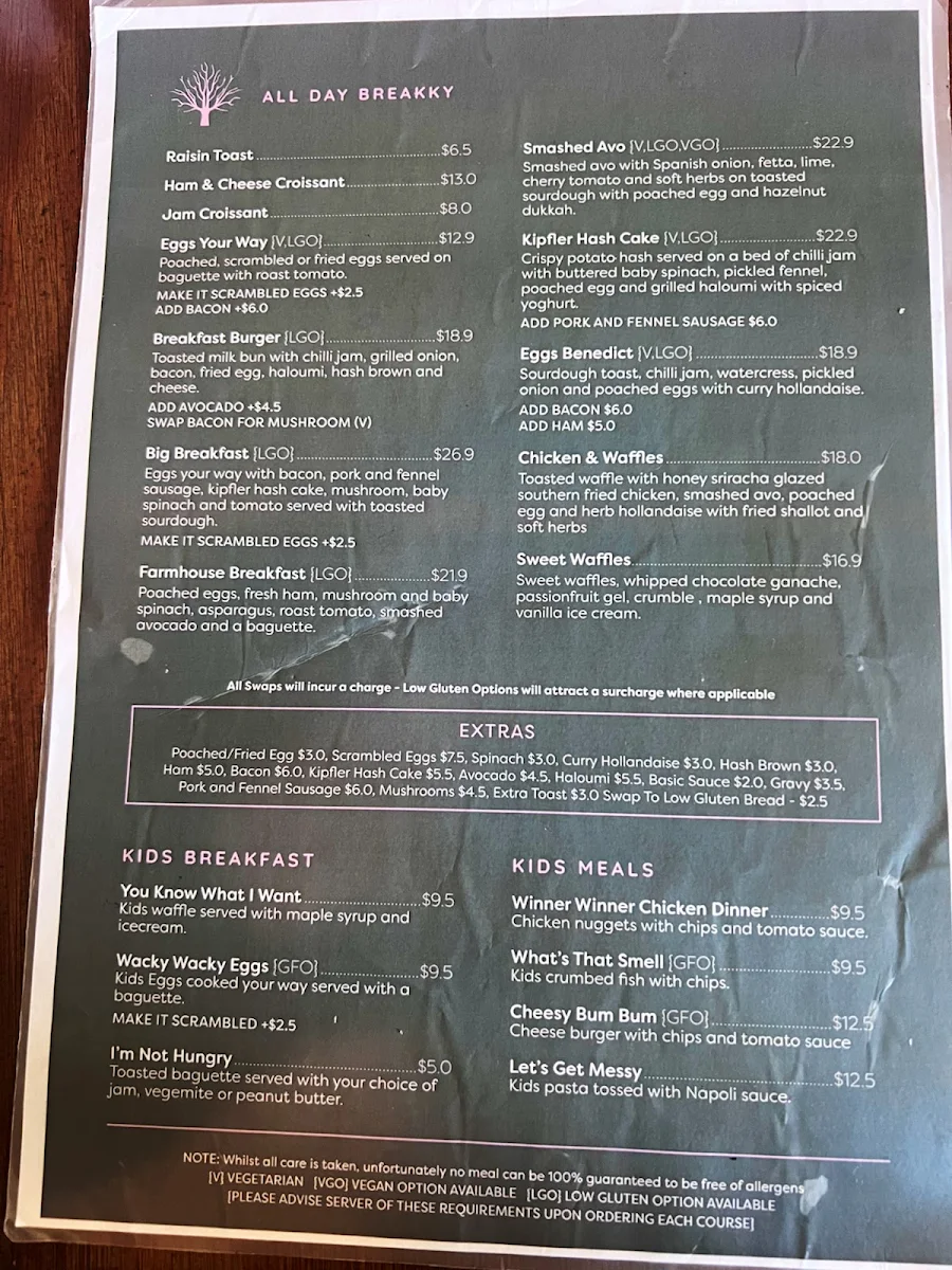 Menu, Urban Grounds Cafe