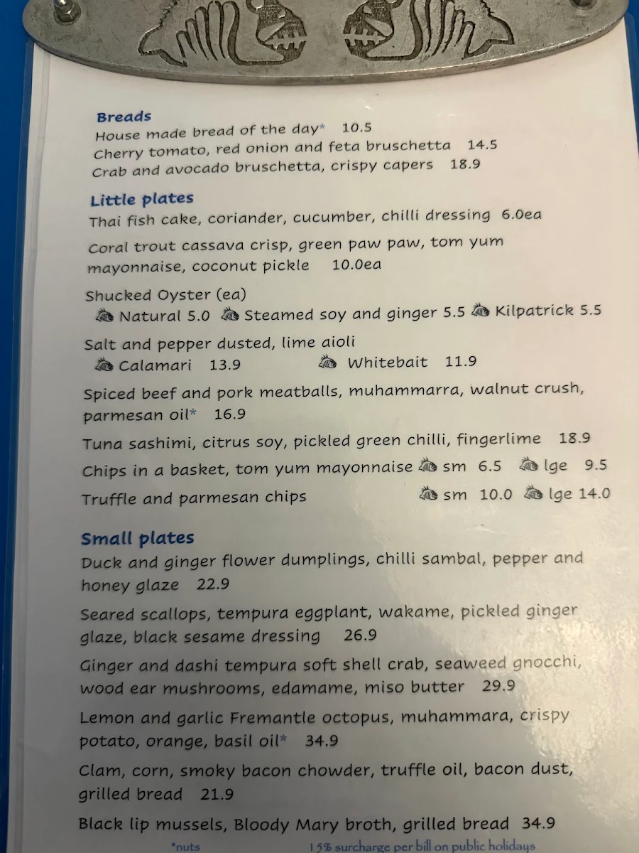 Menu, Tha Fish