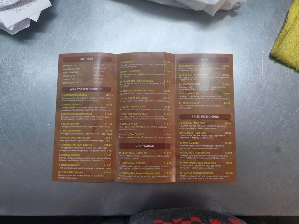 Menu, Coco Noodles