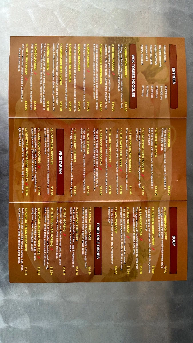 Menu, Coco Noodles
