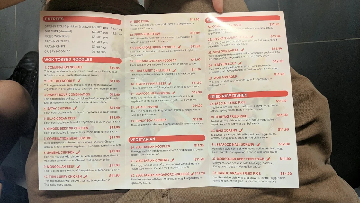 Menu, Coco Noodles