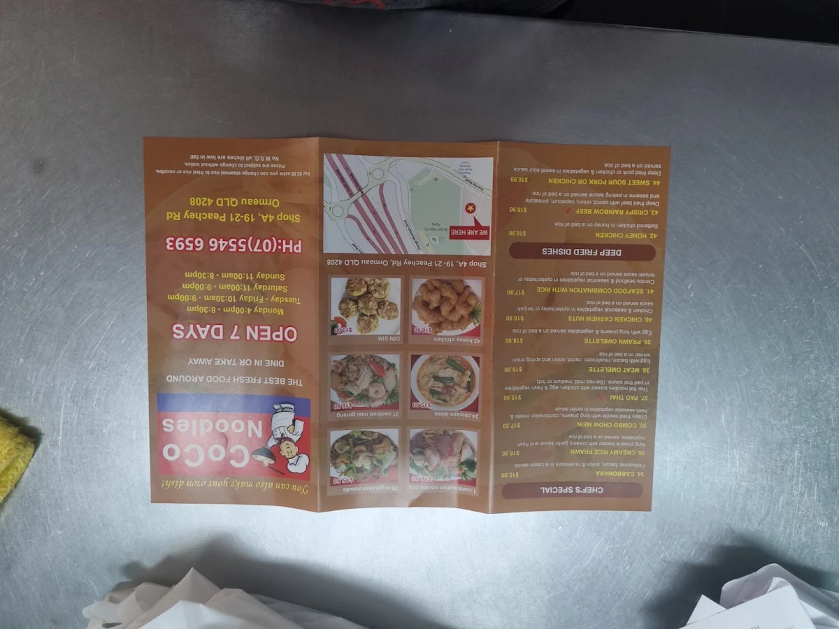 Menu, Coco Noodles