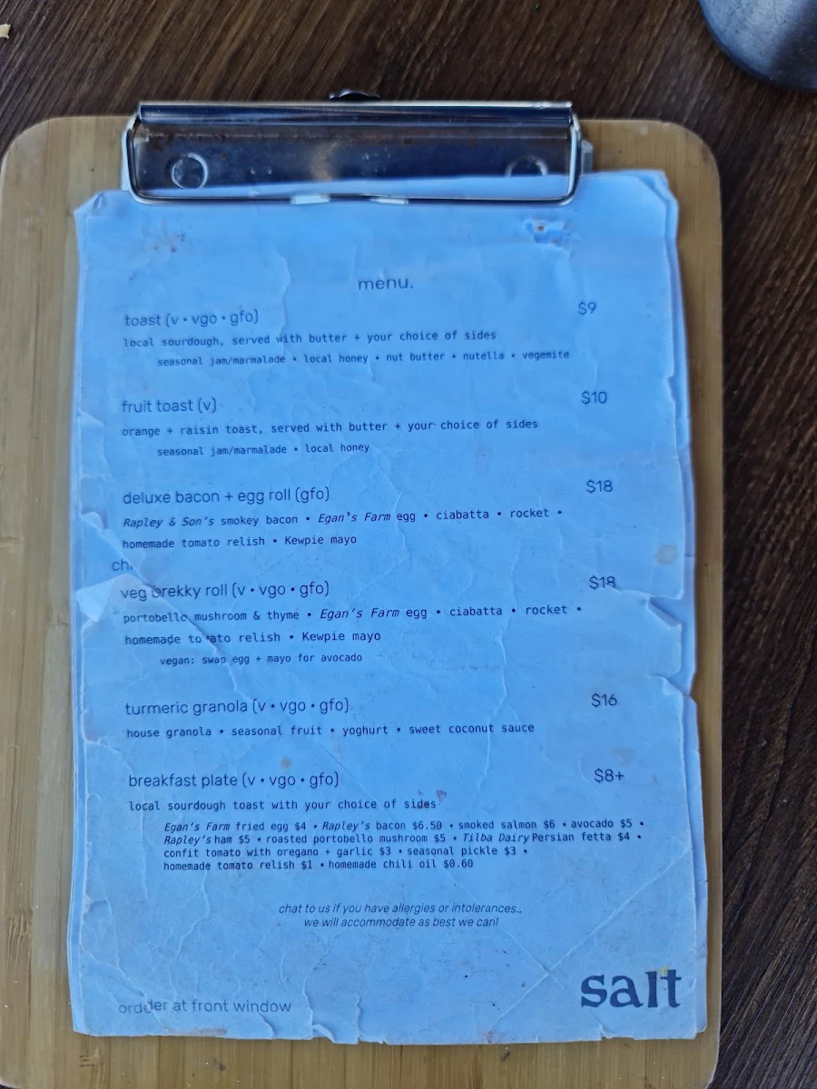 Menu, Kattalinas On the Marina