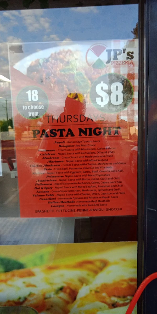 Menu, Parmelia Pizza (Delahey)