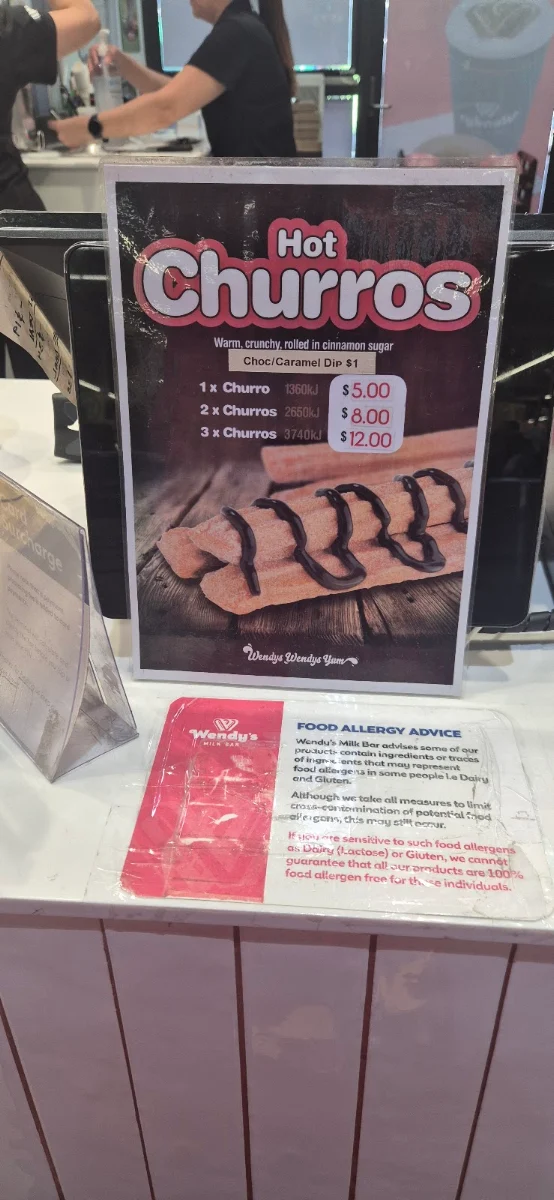 Menu, Wendy's Delacombe Town Centre