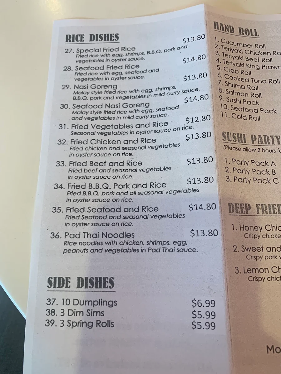 Menu, Noodle Smart