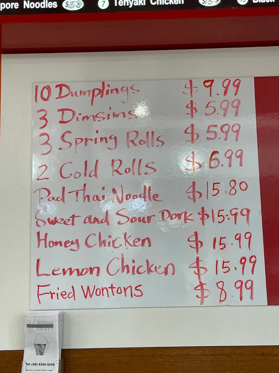 Menu, Noodle Smart