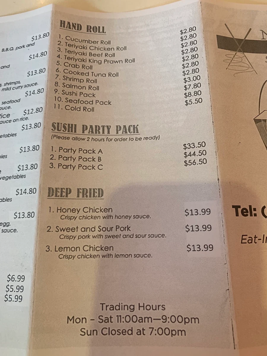 Menu, Noodle Smart