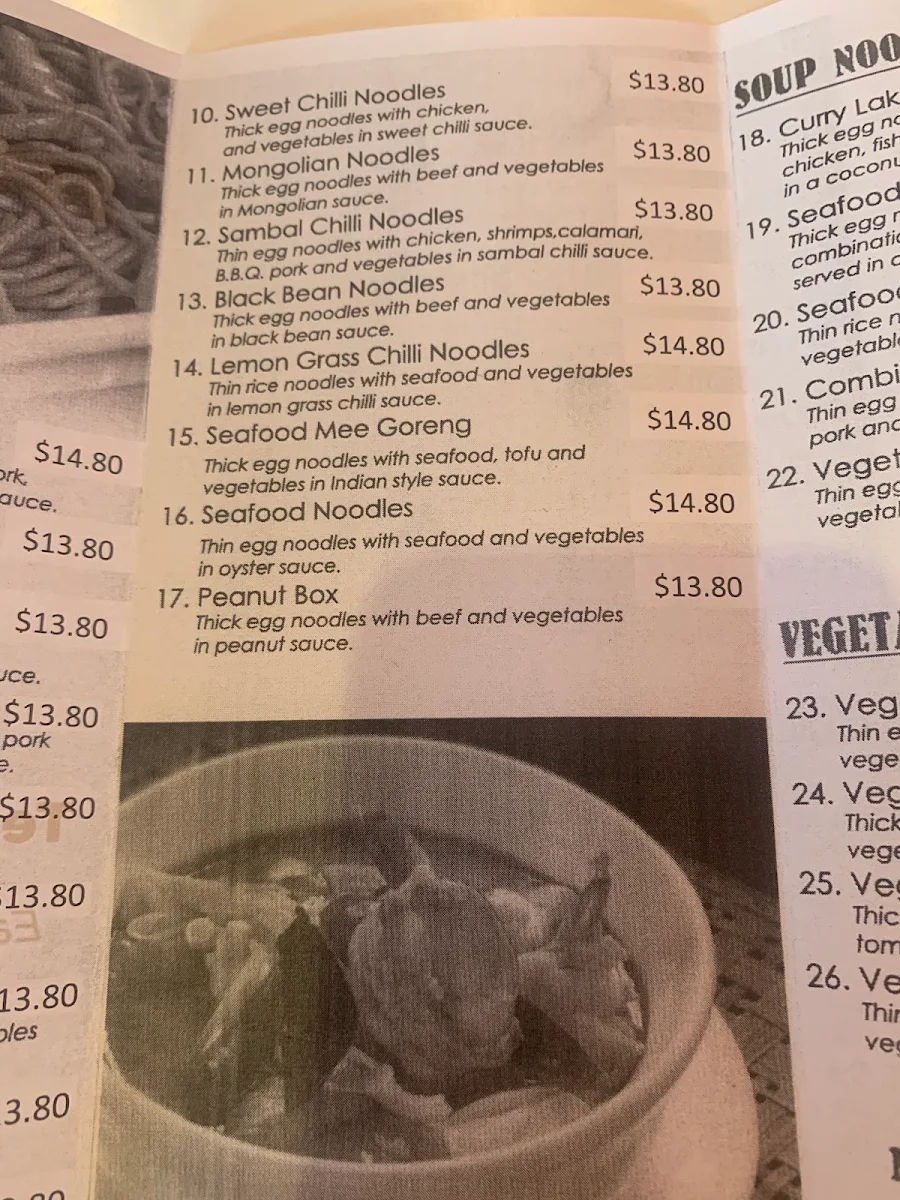 Menu, Noodle Smart
