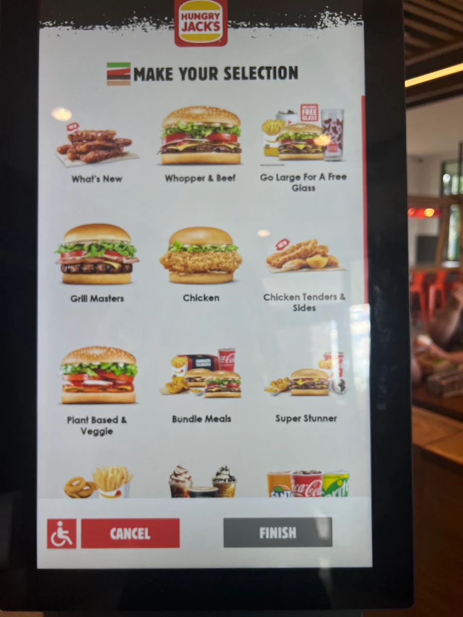 Menu, Hungry Jack's Burgers Ballarat