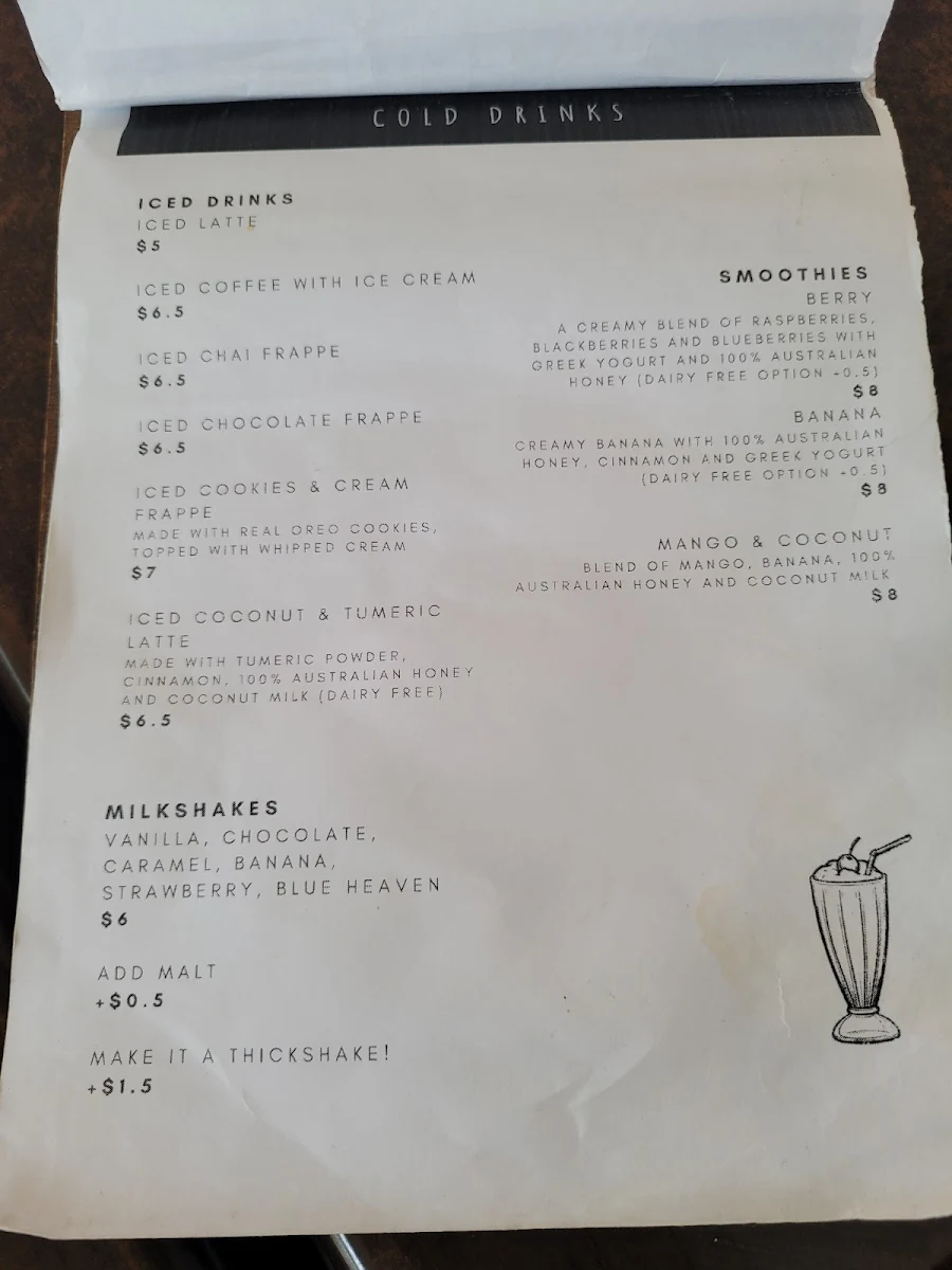 Menu, Bensons Café And Restaurant