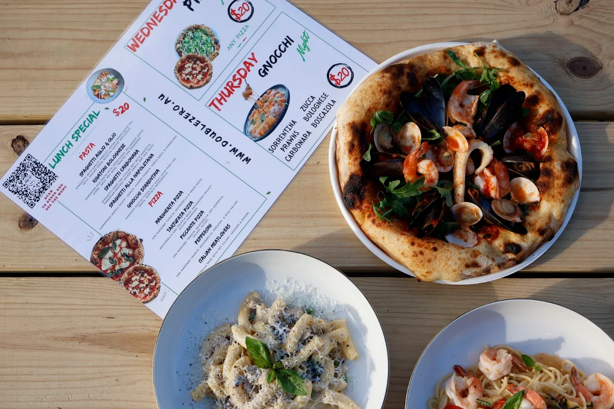 Menu, Double Zero Ashmore