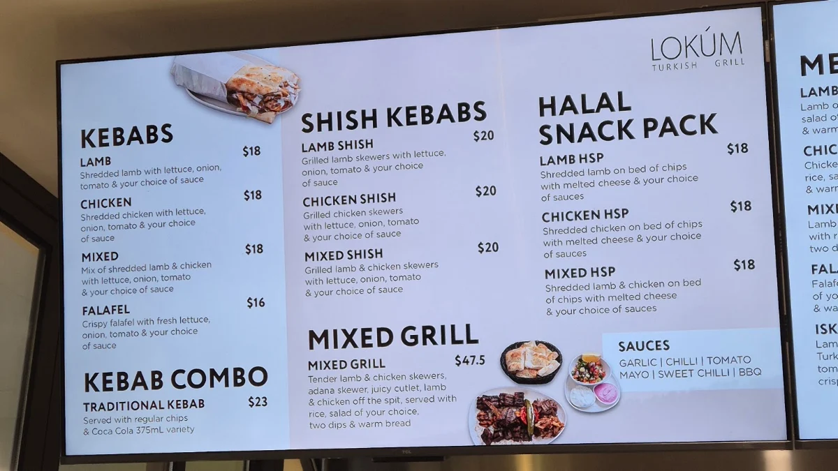 Menu, Lokum Turkish Grill