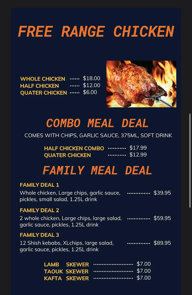 Menu, Char chook