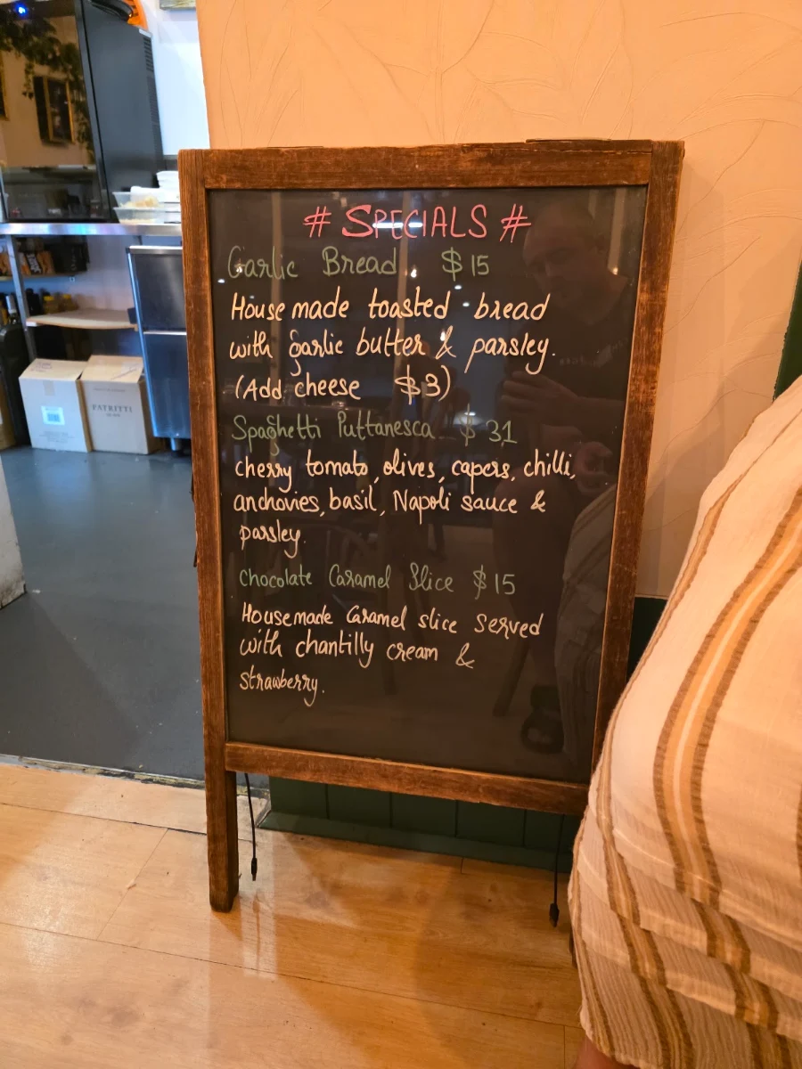 Menu, Sogno Italiano Mermaid Waters