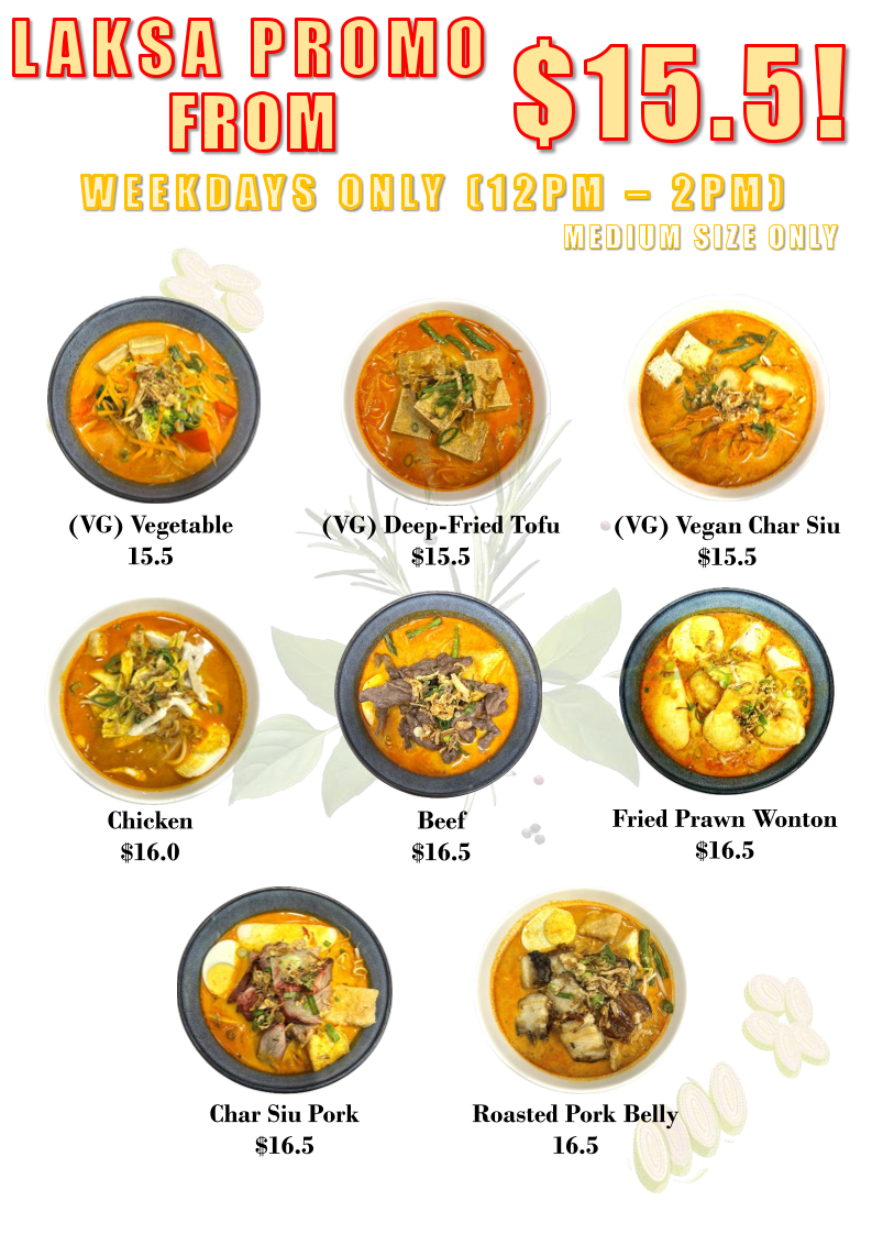 Menu, Laksa & Beer Co
