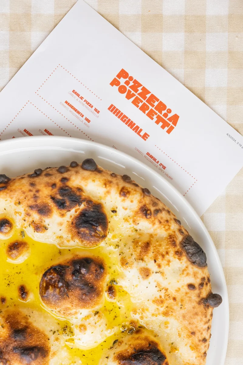 Menu, Pizzeria Poveretti